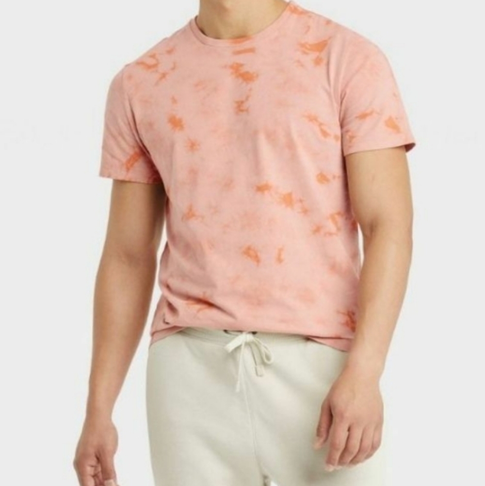 Goodfellow & Co Apricot Glaze Tie Dye 100% Cotton Pink/Orange T-Shirt Size XXL